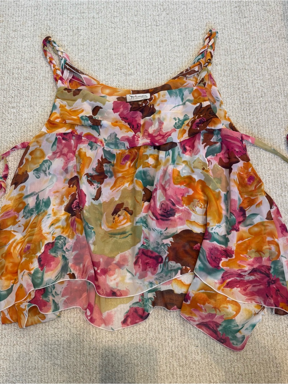 Princey by Jessica Simpson Y2K floral Print Spaghetti Strap Top